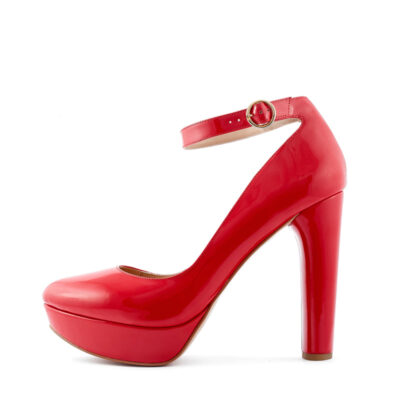 Remi Red Chunky Heel Pump