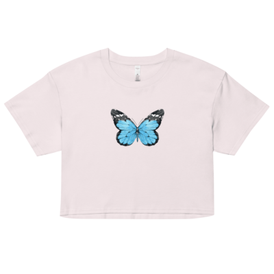 Blue Butterfly Crop Top