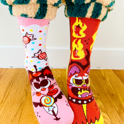 ADULT PURRTY SWEET & FELINE SPICY SOCKS