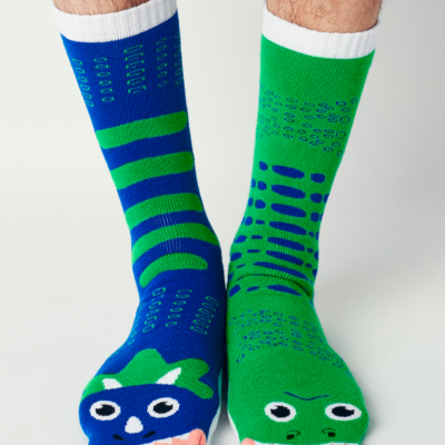 ADULT T-REX & TRICERATOPS SOCKS