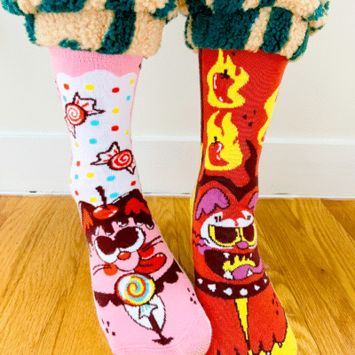 ADULT PURRTY SWEET & FELINE SPICY SOCKS